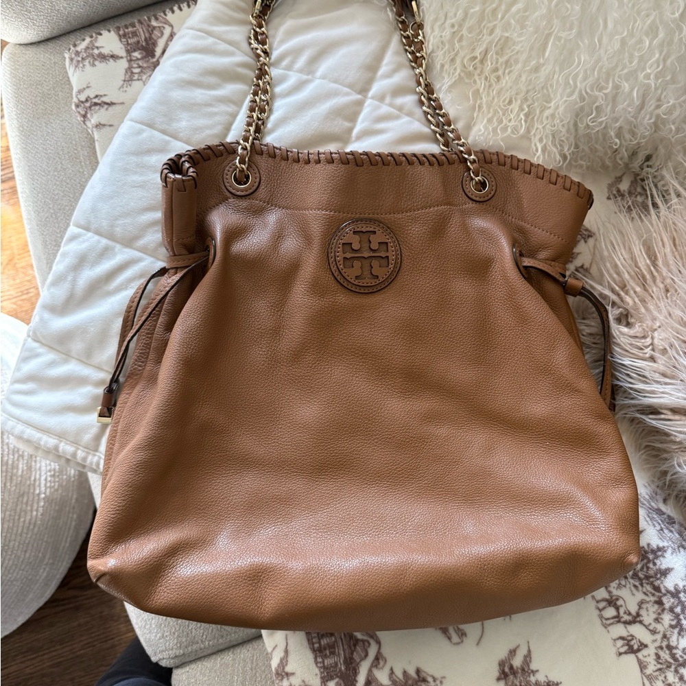 Tory Burch Brown Leather Tote Bag